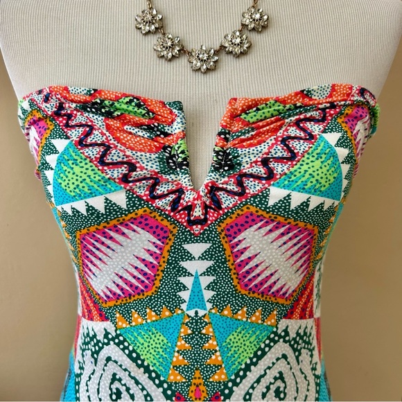 Mara Hoffman Swim V-Wire Mini Dress Strapless Tie Back Cover-Up Astrodreamer S - Picture 5 of 16